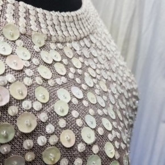 Rondina Sequin Beaded Metallic Knit Top Lavender Sz XS - Picture 8 of 10